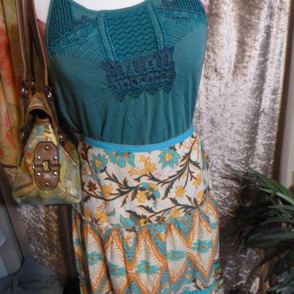 Summer Pretty Colorful Tiered Skirt  w/ zipper - Picture 3 of 6